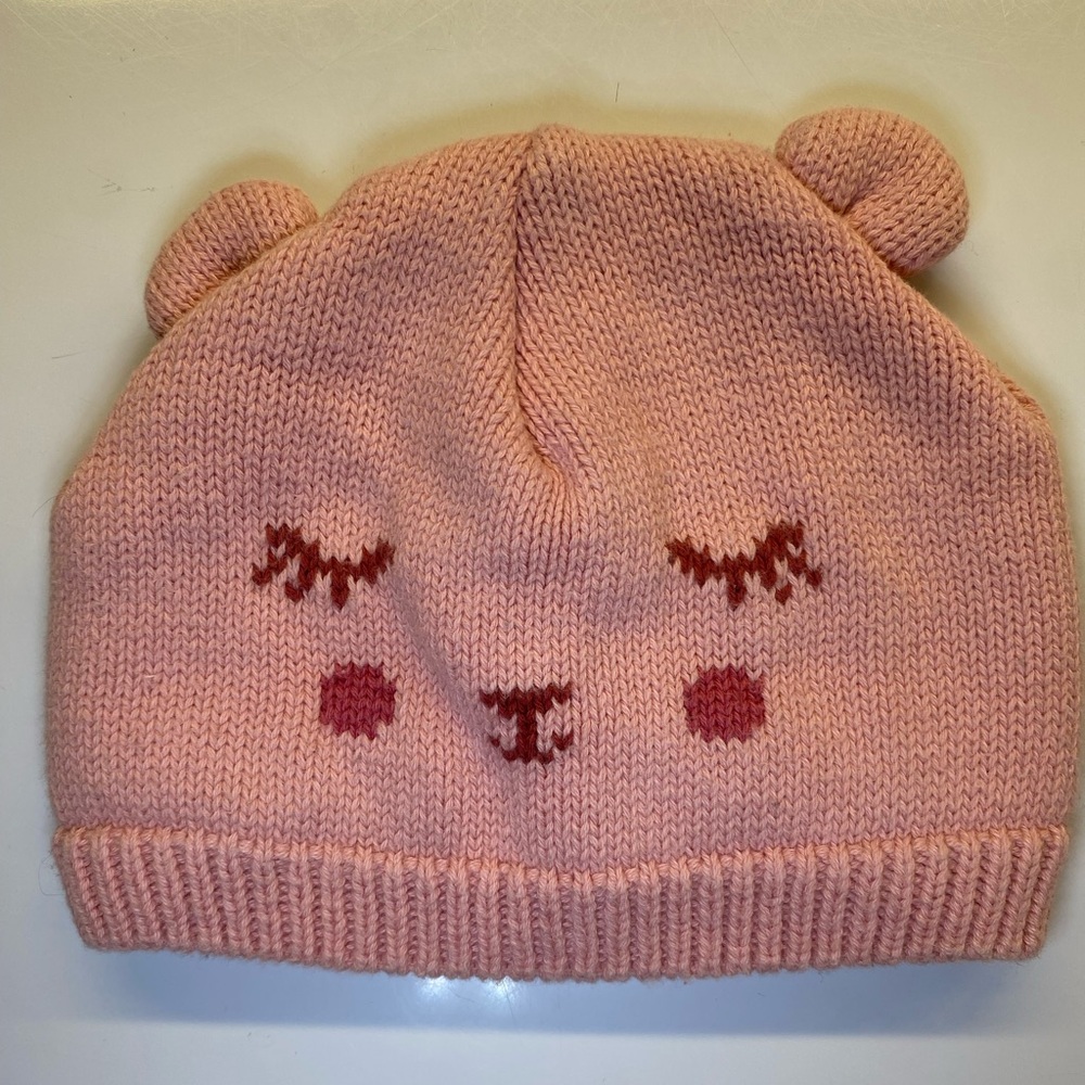 OshKosh B'gosh Pink Bear Knit Beanie for‎ Kids/Baby W